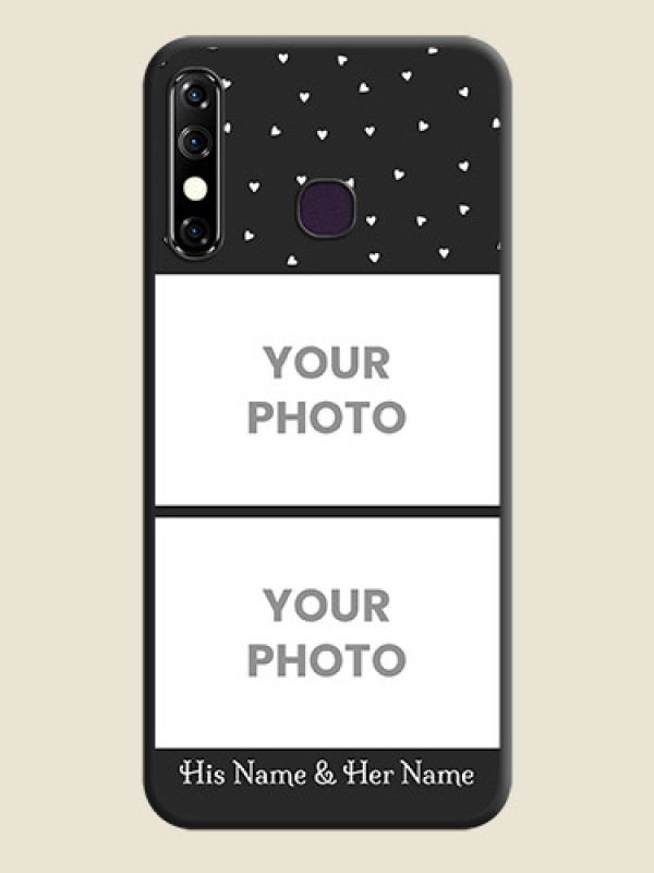 Custom Miniature Love Symbols with Name on Space Black Custom Soft Matte Back Cover - Infinix Hot 8 - alternate view