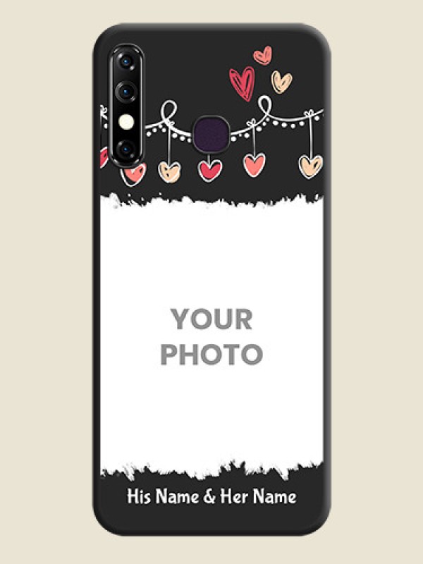 Custom Pink Love Hangings with Name on Space Black Custom Soft Matte Phone Cases - Infinix Hot 8 - alternate view