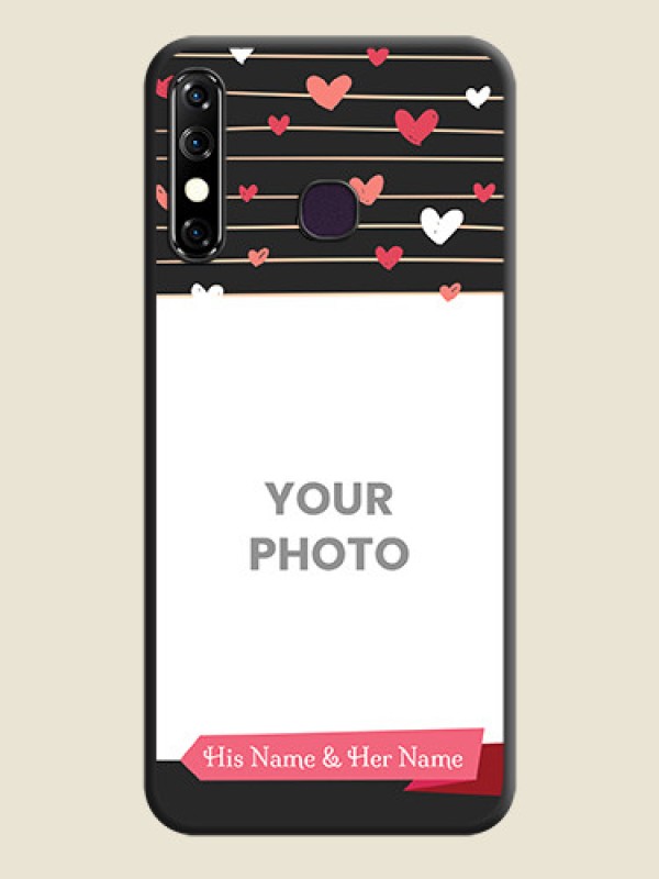 Custom Love Pattern with Name on Pink Ribbon - Photo on Space Black Soft Matte Back Cover - Infinix Hot 8 - alternate view