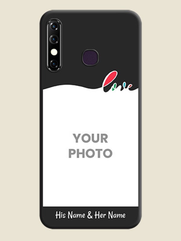 Custom Fall in Love Pattern with Picture - Photo on Space Black Soft Matte Mobile Case - Infinix Hot 8 - alternate view