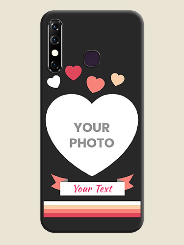 Custom Love Shaped Photo with Colorful Stripes on Personalised Space Black Soft Matte Cases - Infinix Hot 8 - alternate view