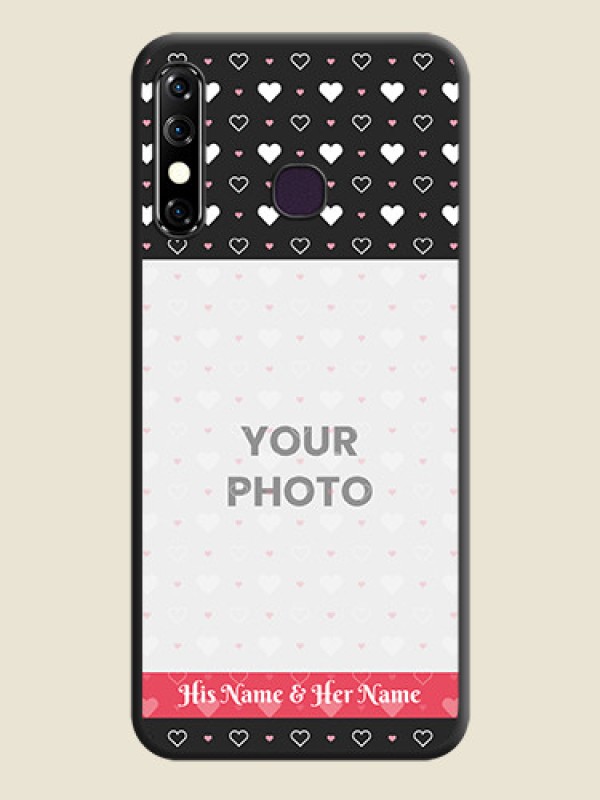 Custom White Color Love Symbols with Text Design - Photo on Space Black Soft Matte Phone Cover - Infinix Hot 8 - alternate view