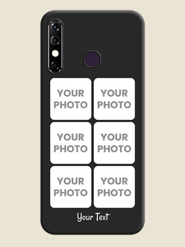 Custom Floral Art with 6 Image Holder - Photo on Space Black Soft Matte Mobile Case - Infinix Hot 8 - alternate view