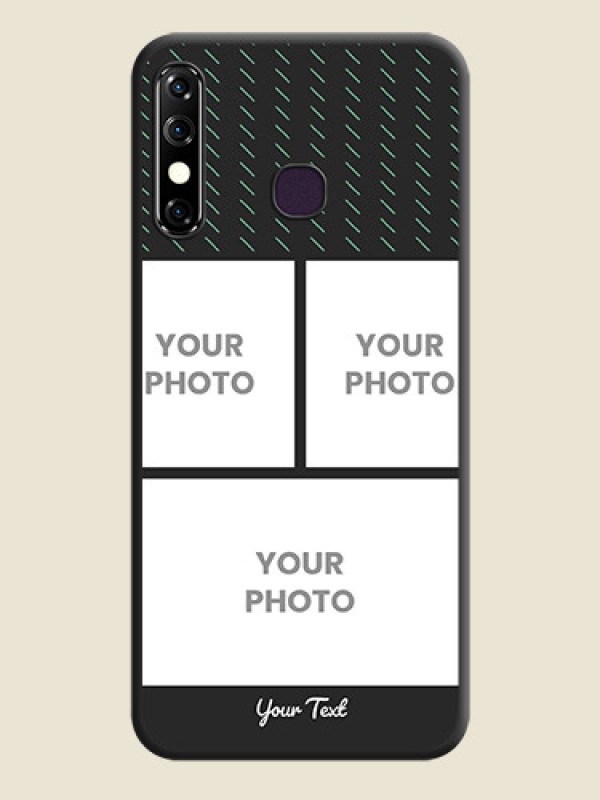 Custom Cross Dotted Pattern with 2 Image Holder on Personalised Space Black Soft Matte Cases - Infinix Hot 8 - alternate view