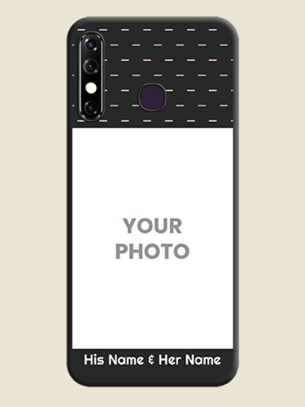 Custom Line Pattern Design with Text on Space Black Custom Soft Matte Phone Back Cover - Infinix Hot 8 - alternate view