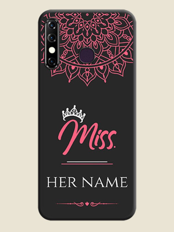 Custom Mrs Name with Floral Design on Space Black Personalized Soft Matte Phone Covers - Infinix Hot 8 - alternate view