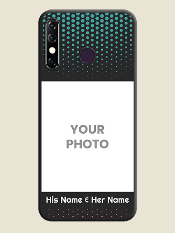 Custom Faded Dots with Grunge Photo Frame and Text on Space Black Custom Soft Matte Phone Cases - Infinix Hot 8 - alternate view