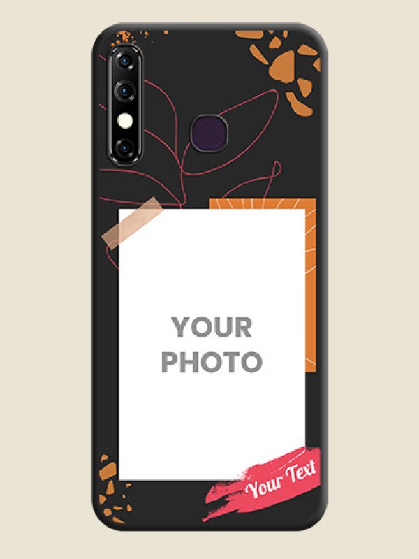 Custom Orange Photo Frame on Space Black Custom Soft Matte Phone Back Cover - Infinix Hot 8 - alternate view