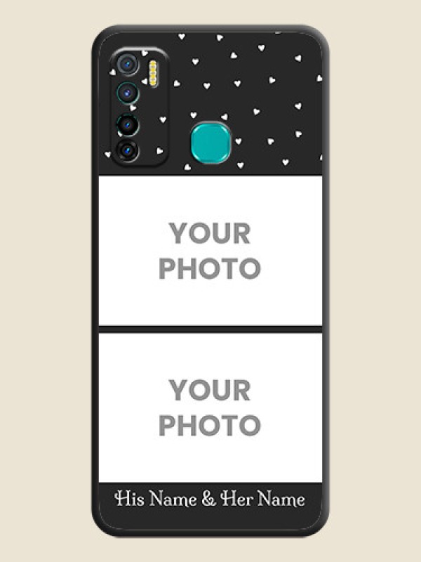 Custom Miniature Love Symbols with Name on Space Black Custom Soft Matte Back Cover - Infinix Hot 9 Pro - alternate view