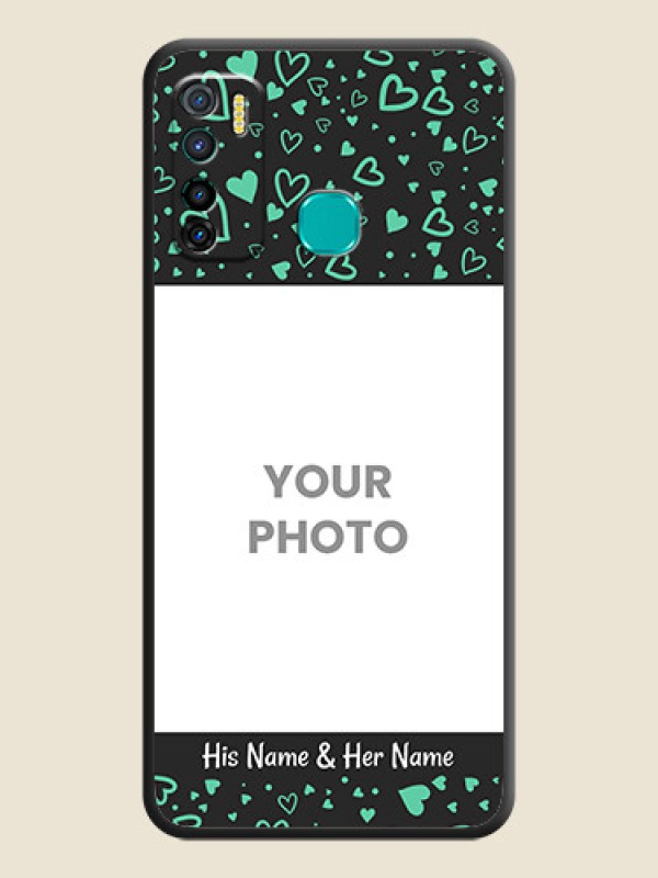 Custom Sea Green Indefinite Love Pattern on Photo on Space Black Soft Matte Mobile Cover - Infinix Hot 9 Pro - alternate view