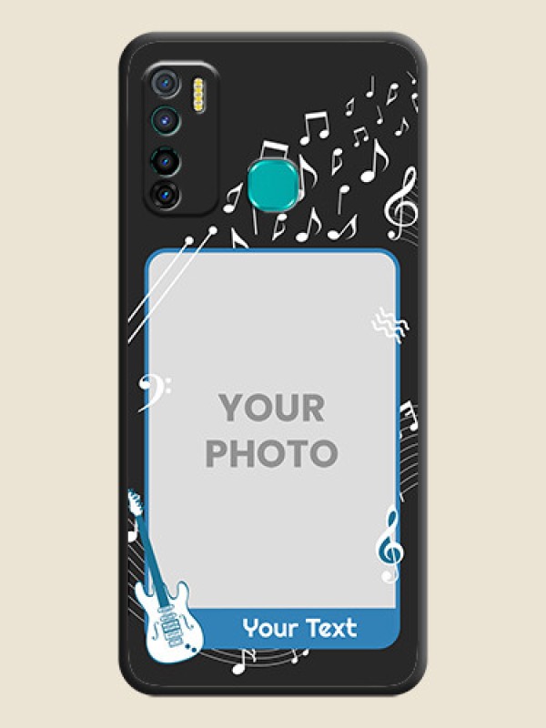 Custom Musical Theme Design with Text on Photo on Space Black Soft Matte Mobile Case - Infinix Hot 9 Pro - alternate view