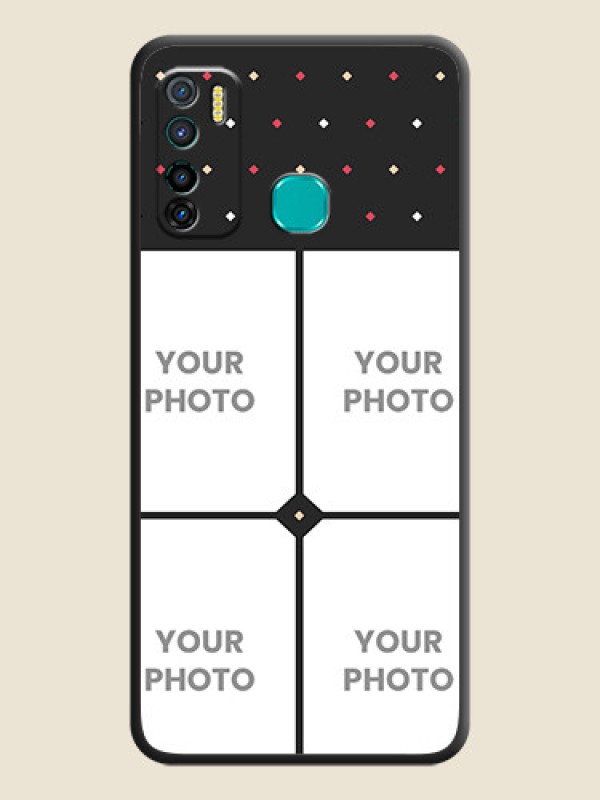 Custom Multicolor Dotted Pattern with 4 Image Holder on Space Black Custom Soft Matte Phone Cases - Infinix Hot 9 Pro - alternate view