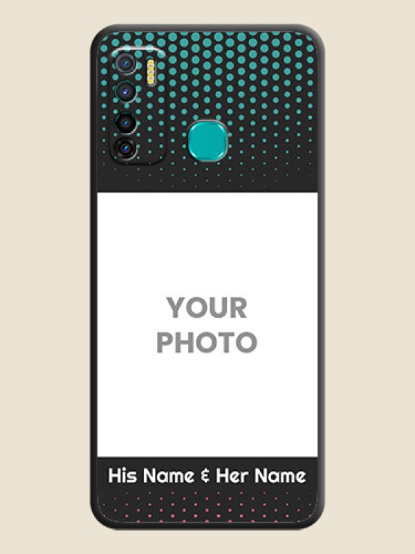 Custom Faded Dots with Grunge Photo Frame and Text on Space Black Custom Soft Matte Phone Cases - Infinix Hot 9 Pro - alternate view