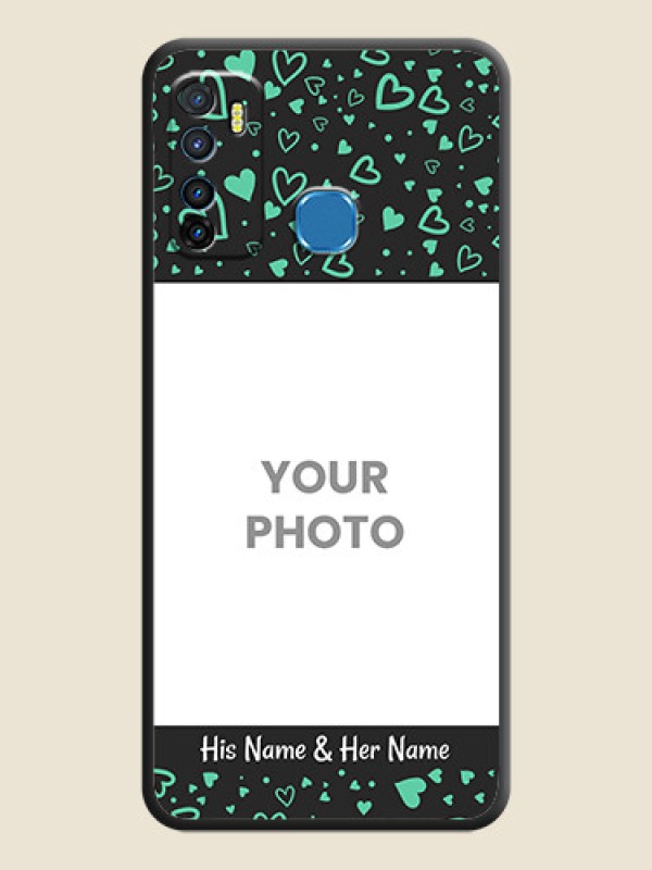 Custom Sea Green Indefinite Love Pattern on Photo on Space Black Soft Matte Mobile Cover - Infinix Hot 9 - alternate view