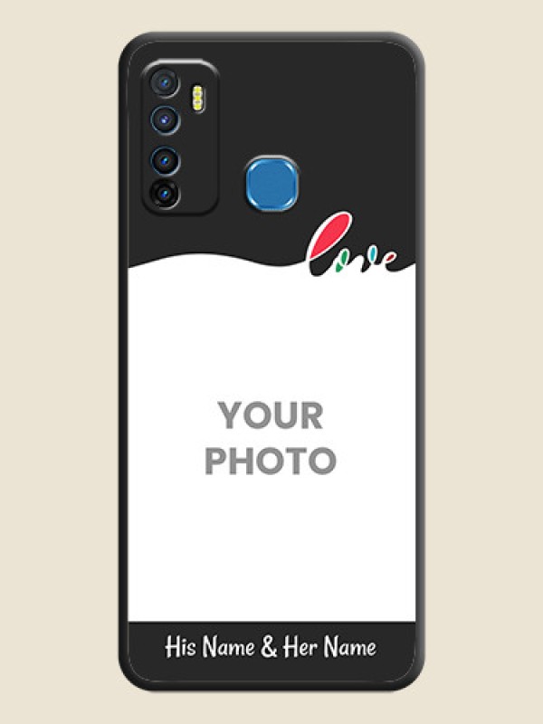 Custom Fall in Love Pattern with Picture on Photo on Space Black Soft Matte Mobile Case - Infinix Hot 9 - alternate view