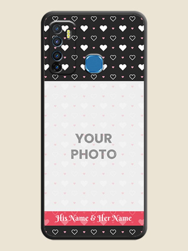 Custom White Color Love Symbols with Text Design on Photo on Space Black Soft Matte Phone Cover - Infinix Hot 9 - alternate view