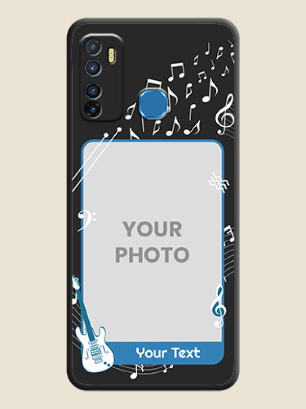 Custom Musical Theme Design with Text on Photo on Space Black Soft Matte Mobile Case - Infinix Hot 9 - alternate view