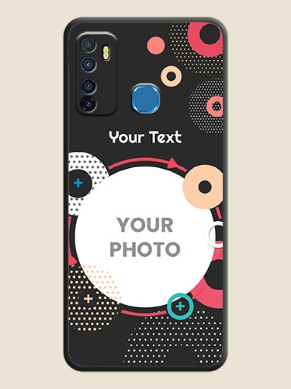 Custom Multicoloured Round Image on Personalised Space Black Soft Matte Cases - Infinix Hot 9 - alternate view