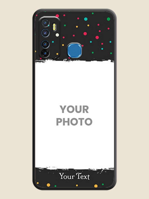 Custom Multicolor Dotted Pattern with Text on Space Black Custom Soft Matte Phone Back Cover - Infinix Hot 9 - alternate view
