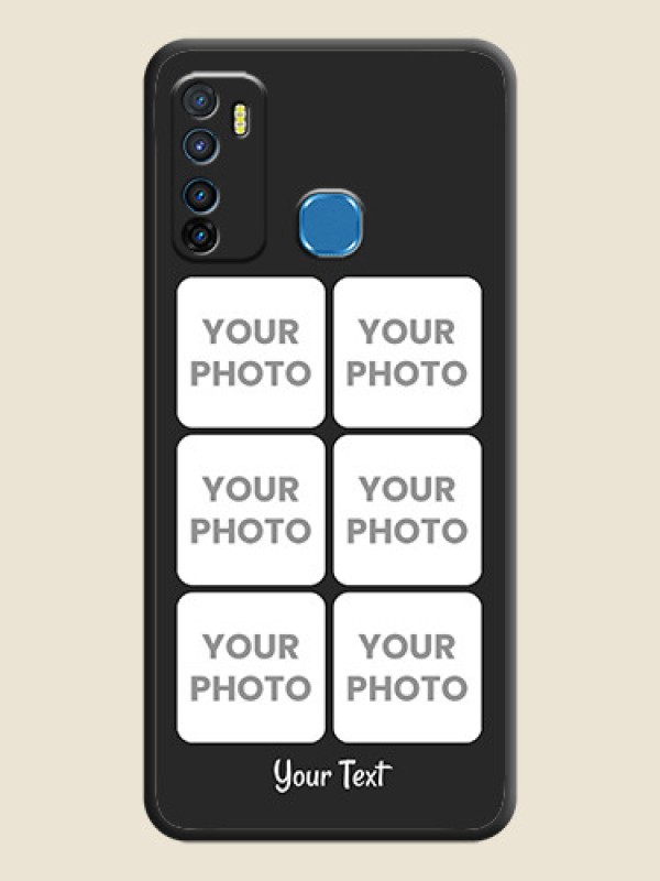 Custom Floral Art with 6 Image Holder on Photo on Space Black Soft Matte Mobile Case - Infinix Hot 9 - alternate view