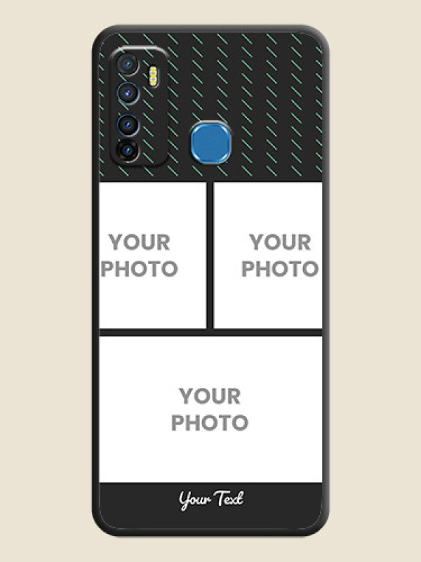 Custom Cross Dotted Pattern with 2 Image Holder  on Personalised Space Black Soft Matte Cases - Infinix Hot 9 - alternate view