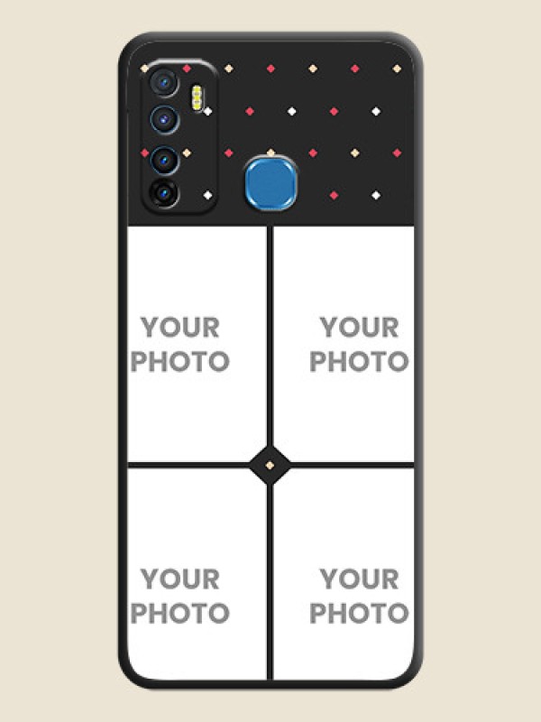Custom Multicolor Dotted Pattern with 4 Image Holder on Space Black Custom Soft Matte Phone Cases - Infinix Hot 9 - alternate view