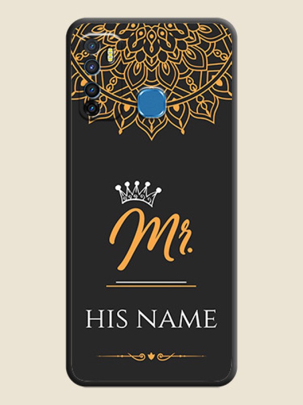 Custom Mr Name with Floral Design  on Personalised Space Black Soft Matte Cases - Infinix Hot 9 - alternate view