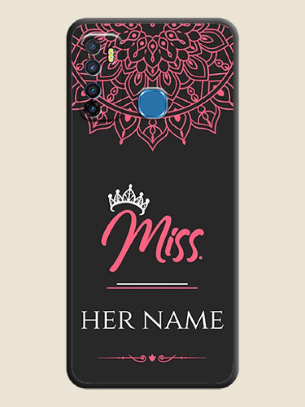 Custom Mrs Name with Floral Design on Space Black Personalized Soft Matte Phone Covers - Infinix Hot 9 - alternate view