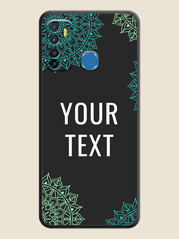Custom Your Name with Floral Design on Space Black Custom Soft Matte Back Cover - Infinix Hot 9 - alternate view