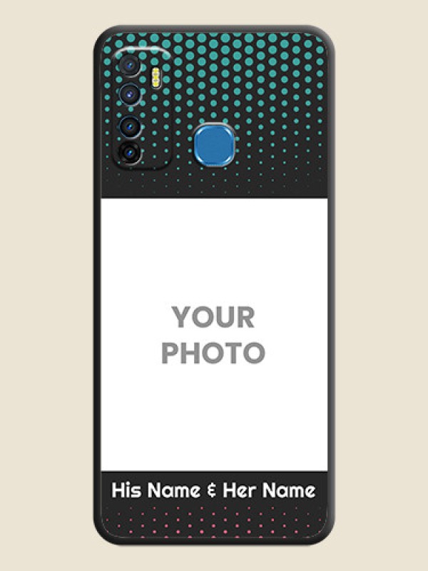 Custom Faded Dots with Grunge Photo Frame and Text on Space Black Custom Soft Matte Phone Cases - Infinix Hot 9 - alternate view