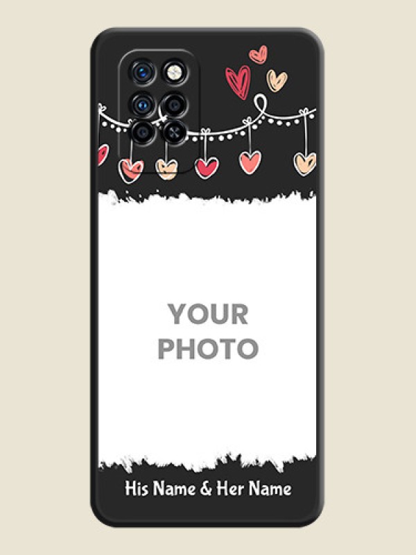 Custom Pink Love Hangings with Name on Space Black Custom Soft Matte Phone Cases - Infinix Note 10 Pro - alternate view