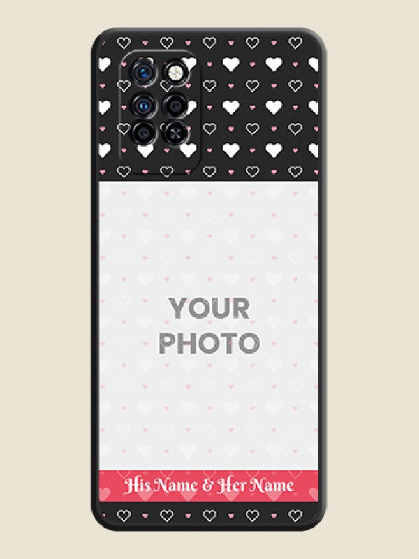 Custom White Color Love Symbols with Text Design on Photo on Space Black Soft Matte Phone Cover - Infinix Note 10 Pro - alternate view