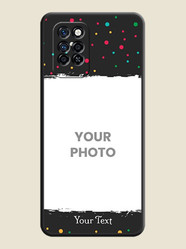 Custom Multicolor Dotted Pattern with Text on Space Black Custom Soft Matte Phone Back Cover - Infinix Note 10 Pro - alternate view