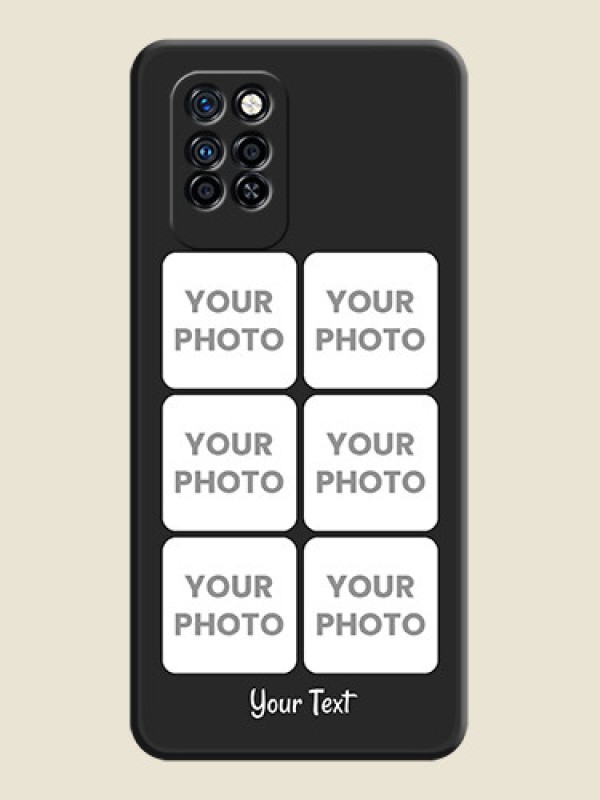 Custom Floral Art with 6 Image Holder on Photo on Space Black Soft Matte Mobile Case - Infinix Note 10 Pro - alternate view