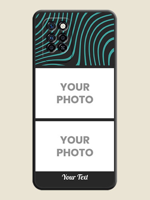 Custom Wave Pattern with 2 Image Holder on Space Black Personalized Soft Matte Phone Covers - Infinix Note 10 Pro - alternate view