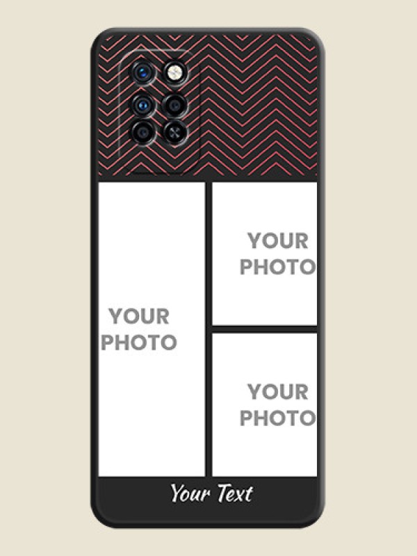 Custom Wave Pattern with 3 Image Holder on Space Black Custom Soft Matte Back Cover - Infinix Note 10 Pro - alternate view