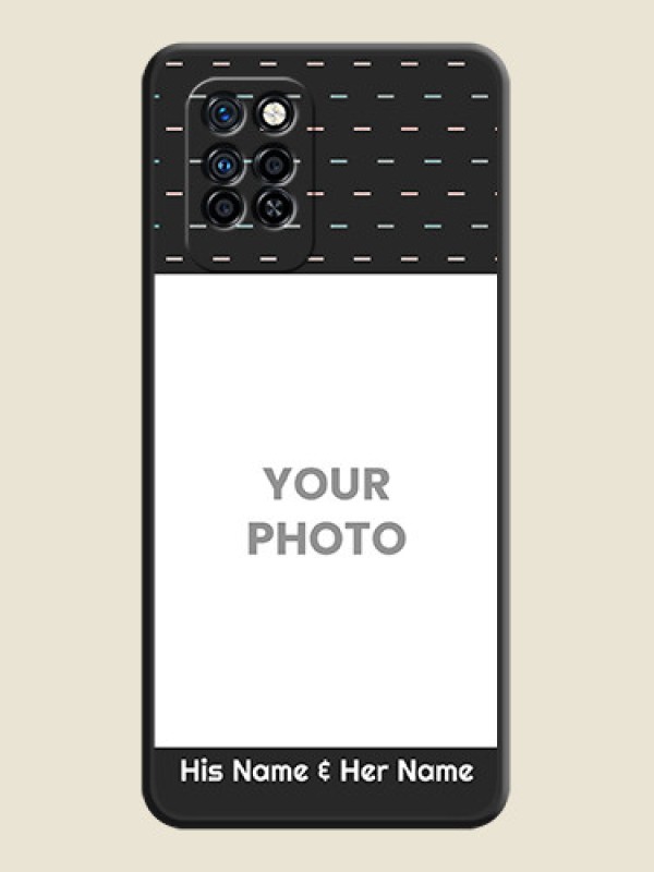 Custom Line Pattern Design with Text on Space Black Custom Soft Matte Phone Back Cover - Infinix Note 10 Pro - alternate view