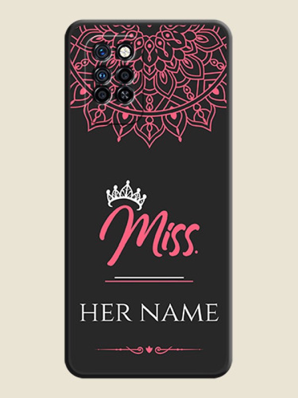 Custom Mrs Name with Floral Design on Space Black Personalized Soft Matte Phone Covers - Infinix Note 10 Pro - alternate view