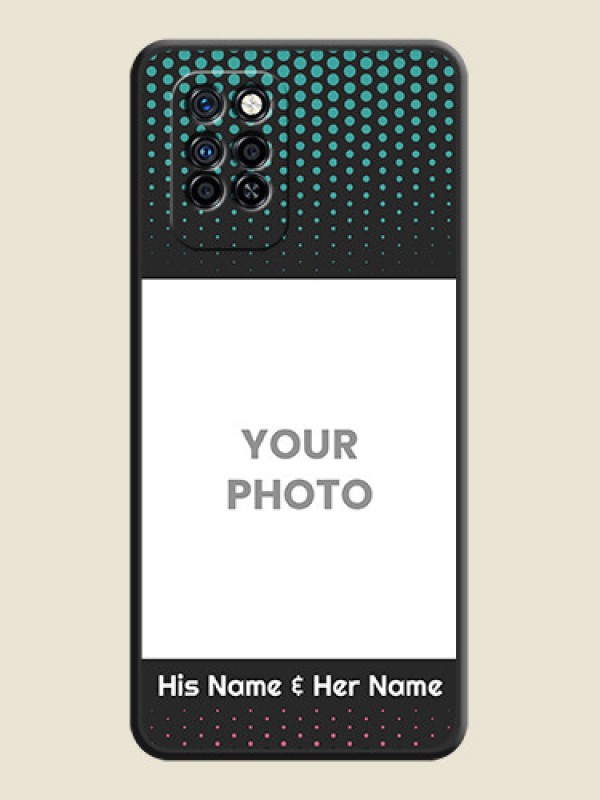 Custom Faded Dots with Grunge Photo Frame and Text on Space Black Custom Soft Matte Phone Cases - Infinix Note 10 Pro - alternate view