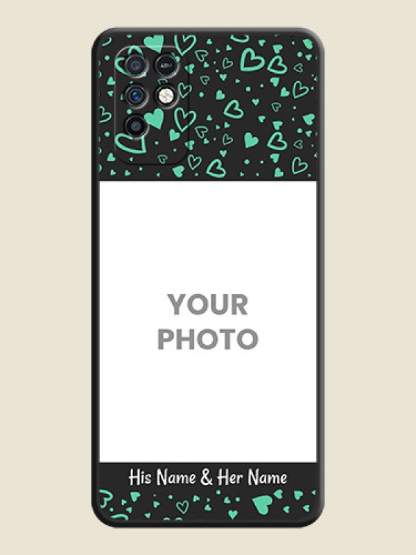 Custom Sea Green Indefinite Love Pattern on Photo on Space Black Soft Matte Mobile Cover - Infinix Note 10 - alternate view