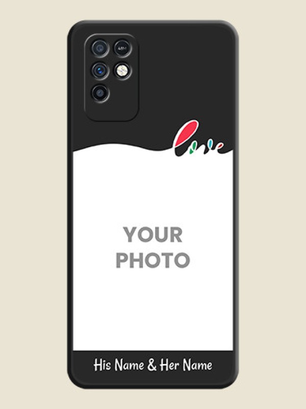 Custom Fall in Love Pattern with Picture on Photo on Space Black Soft Matte Mobile Case - Infinix Note 10 - alternate view