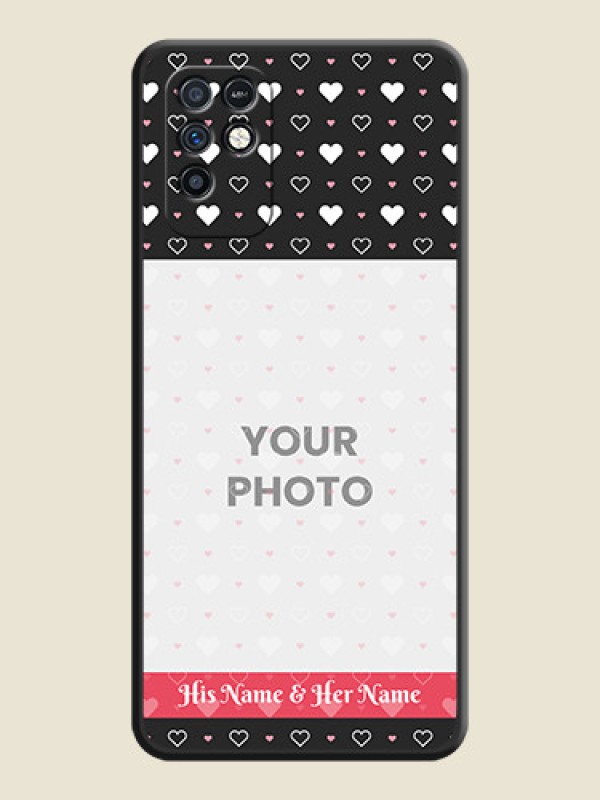 Custom White Color Love Symbols with Text Design on Photo on Space Black Soft Matte Phone Cover - Infinix Note 10 - alternate view