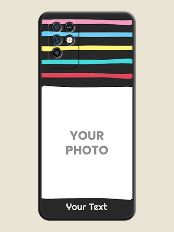 Custom Multicolor Lines with Image on Space Black Personalized Soft Matte Phone Covers - Infinix Note 10 - alternate view