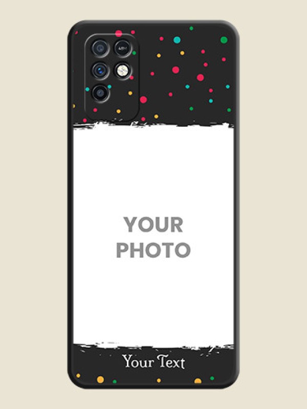 Custom Multicolor Dotted Pattern with Text on Space Black Custom Soft Matte Phone Back Cover - Infinix Note 10 - alternate view
