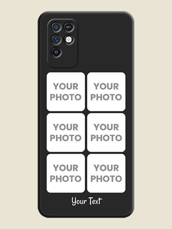 Custom Floral Art with 6 Image Holder on Photo on Space Black Soft Matte Mobile Case - Infinix Note 10 - alternate view