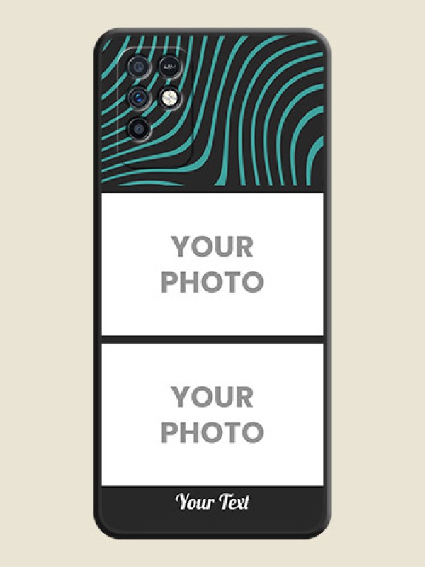 Custom Wave Pattern with 2 Image Holder on Space Black Personalized Soft Matte Phone Covers - Infinix Note 10 - alternate view