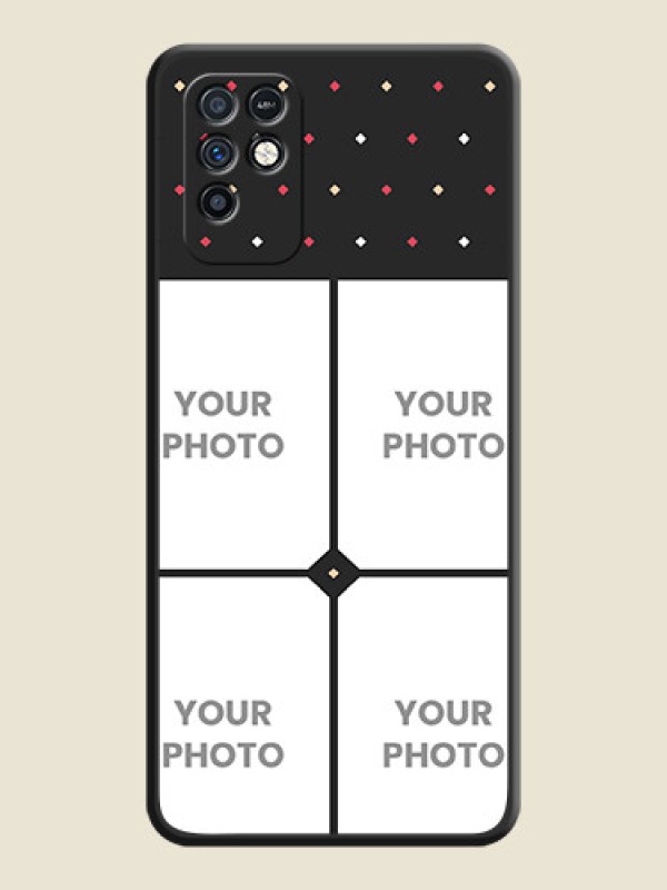 Custom Multicolor Dotted Pattern with 4 Image Holder on Space Black Custom Soft Matte Phone Cases - Infinix Note 10 - alternate view