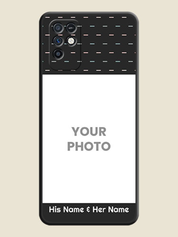 Custom Line Pattern Design with Text on Space Black Custom Soft Matte Phone Back Cover - Infinix Note 10 - alternate view