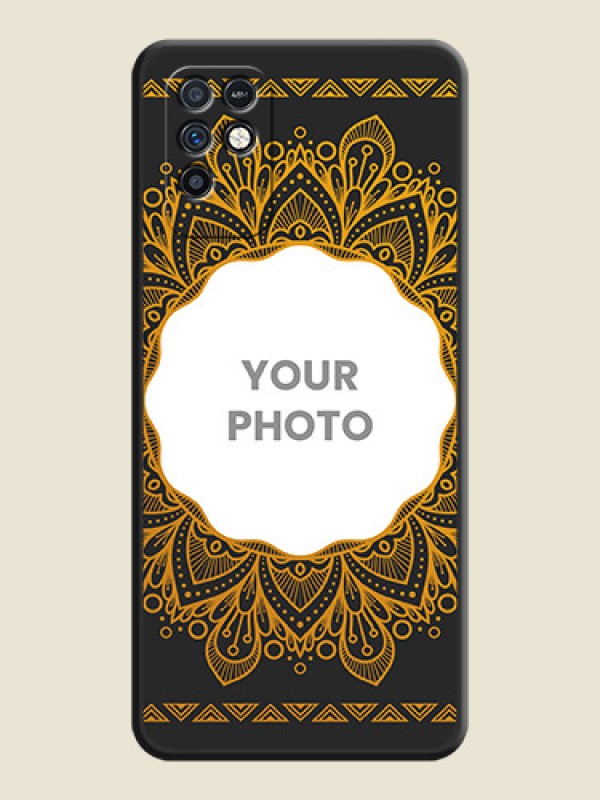 Custom Round Image with Floral Design on Photo on Space Black Soft Matte Mobile Cover - Infinix Note 10 - alternate view