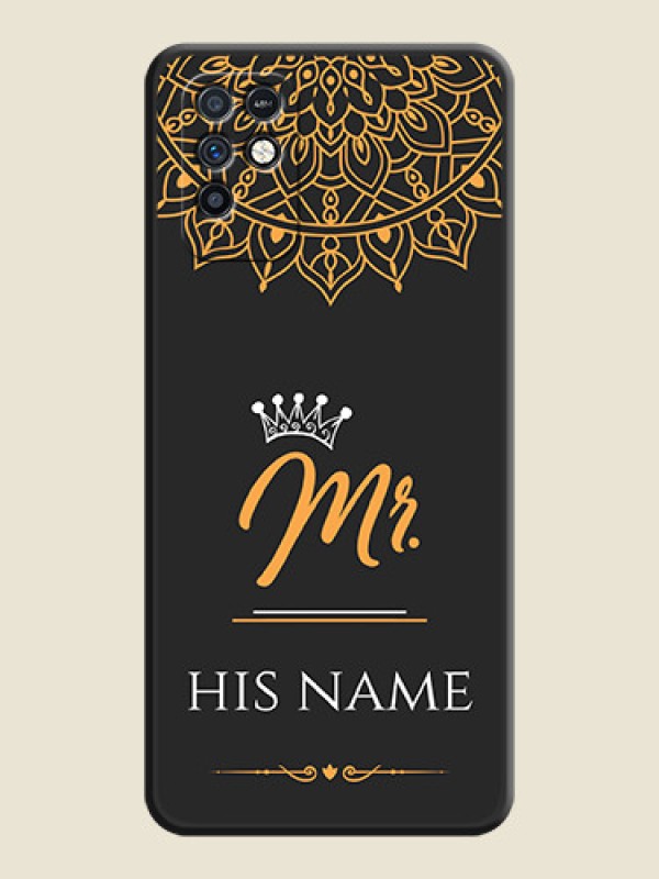 Custom Mr Name with Floral Design  on Personalised Space Black Soft Matte Cases - Infinix Note 10 - alternate view